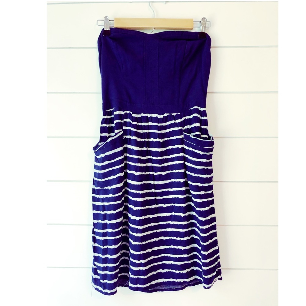 Strapless Blue Dress
